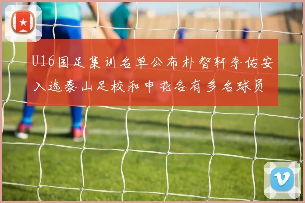 U16国足集训名单公布朴智轩李佑安入选泰山足校和申花各有多名球员参与